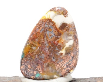 Native Copper in Chalcedony Cabochon | Indonesia Native Copper Cab | Jewelry Making Stones & Supplies | Designer Cabochon 22 x 18 x 4mm