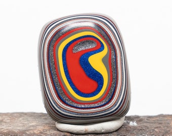 Fordite Detroit Agate Cab | Fordite Cabochon  | Jewelry Making Stones & Supplies Small Batch Handmade Designer Cabochons 24 x 20 x 6mm