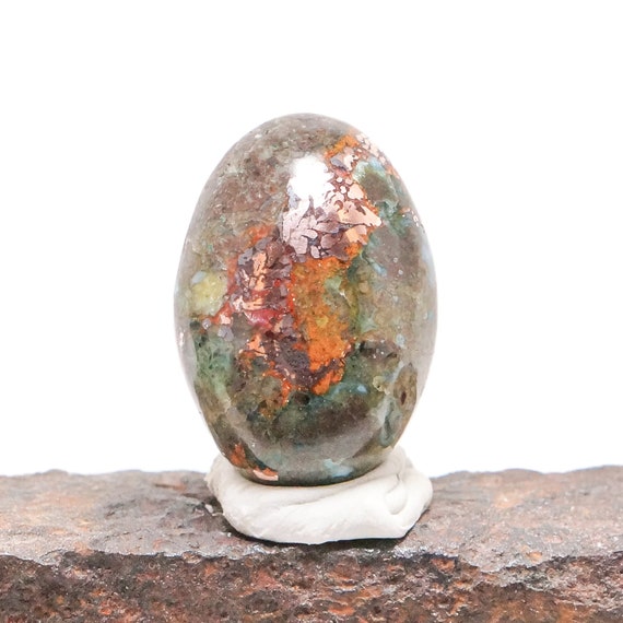 Native Copper Cab | Indonesia Native Copper Agate Cabochon | Jewelry Making Stones & Supplies | Designer Cabochon 21 x 14 x 7mm
