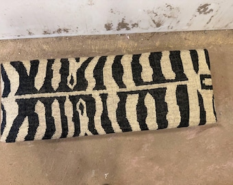 Banco Kilim turco feito à mão, assento otomano boho zebra, assento de banco boho, banco otomano rústico, decoração boho para casa no Reino Unido