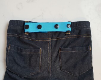 Aqua Blue Toddler Belt - Kids Belt or Baby Belt - Adjustable Childrens Belt - ELASTIC SNAP BELT - Waist Cinch Pant Cincher