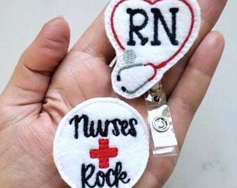 RN Nurse Badge Reel - Pretty Badge Reels - Retractable ID Badge Clips for Nurse - Nurse Gifts under 10 - Nurse Badge Holder