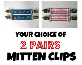 Kids MITTEN CLIPS for Children Winter Jackets - Buy 2 & SAVE - Mitt Clip - Kids Glove Clip - Sleeve Clip - Kids Gift Idea - Mitten Keeper