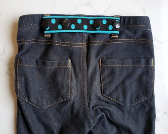 Adjustable Toddler Belt- Elastic SNAP BELT- Baby Belt- Black Blue Boys Belt- Childrens Belt- Waist Cincher- Snap Belt for Kids Pants