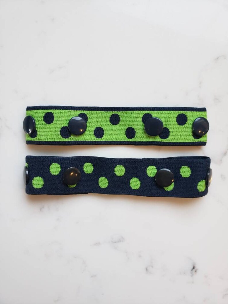 Toddler Boy Belt Elastic SNAP BELT Navy Blue Baby Belt Waist Cincher Adjustable Toddler Belt Kids Pants Belt Navy Green Dot Kids Belt image 3