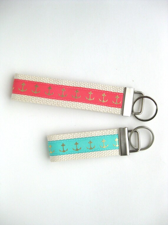 Womens KEY FOB Anchor Key Chain Gold Keychain Holder Etsy