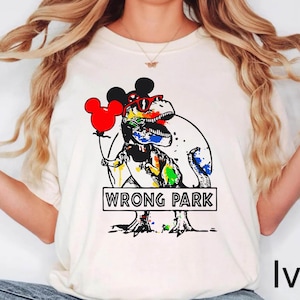 Comfort Colors® Wrong Park Shirt, Funny Disneyland Shirts, Disney Dinosaur Sweater,Disneyland Thema Tee Park Disney Tyrannosaurus Park Shirt