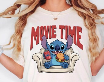 Chemise Comfort Colors® Stitch Movie Time Disney Lilo & Stitch Movie 2025, sweat-shirt Disney Stitch Live Action, cadeau d'anniversaire de famille Disney