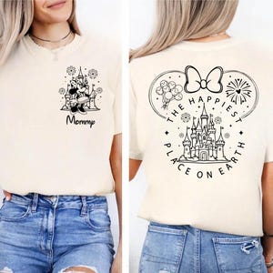 Comfort Colors® The Happiest Place One Earth Couple Mickey & Minnie Magical Castle Shirt, Disney Family Trip Shirt, Disneyland Vacation Tee