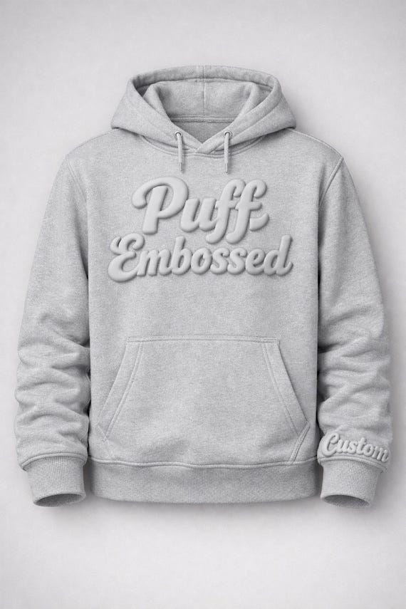 Personalized Puff Print Sweatshirt,Custom 3D Raised Text Hoodie Embossed Lettering Gift,Cozy Pullover with Custom Text Comfort Colors® Shirt
