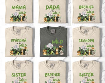 Comfort Colors® Safari Birthday Wild One Family Birthday Shirt, Wild One Family Matching Shirts, Wild One Birthday Boy Safari Birthday Shirt