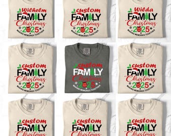 Comfort Colors® Customized Family Christmas 2025 Making Memories Together Shirts, Christmas Family Shirt, Christmas Group Shirt,Xmas Pajamas