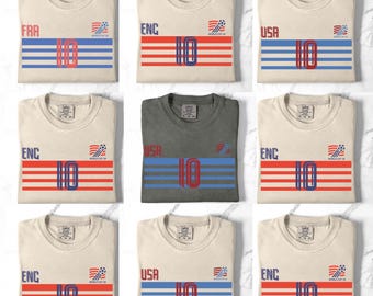 Comfort Colors® Unisex Retro Soccer Tees: Brazil, Nigeria, USA, Mexico, England, Portugal, Japan, Germany! World Cup 2026