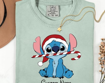 Comfort Colors® Custom Stitch Christmas Shirt, Disney Christmas Shirt, Christmas Party 2025 Shirt, Disney Matching Shirts, Christmas Shirts