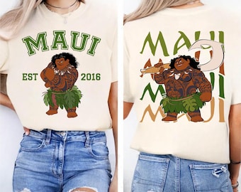 Comfort Colors®Disney Maui Est 2016 Shirt, Disney Moana Maui Two Sided T-shirt, Princess Moana Maui Tee, Disney Group Shirt,Disneyworld Trip