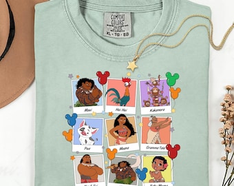 Comfort Colors® Disney Moana Maui Hei Hei Kakamora Pua Gramma Tala Chief Tui Baby Moana  Princess Family Shirt, Disneyworld Moana Gift Shirt