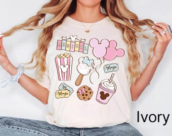 Comfort Colors® Disney Magical Pastel Park Snacks-shirt, Disneyland Magic-shirt, Disneyland Snacks-shirt, Epcot Snack-shirt familievakantie