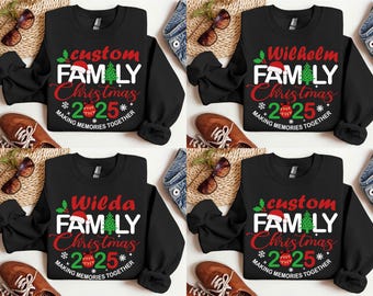 Comfort Colors® Custom Family Christmas 2025 Making Memories Together Sweatshirt, Christmas Family Shirt, Christmas Group Shirt,Xmas Pajamas