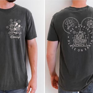 Comfort Colors® The Happiest Place One Earth Couple Mickey & Minnie Magical Castle Shirt, Disney Family Trip Shirt, Disneyland Vacation Tee