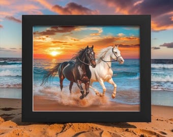 Gallop Into The Sunset - Framed Photo