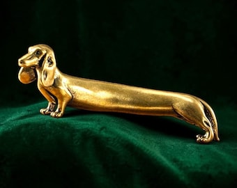 Brass Mini Dachshund Dog Collectible Figurine
