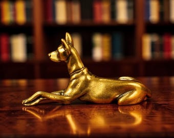 Brass Doberman Mini Collectible Figurine