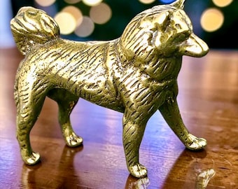 Brass Mini Standing Dog Collectible Figurine