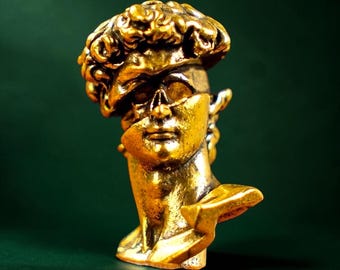 Brass Mini David Bust Collectible Figurine