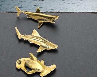 Brass Mini Shark Collectible Figurines