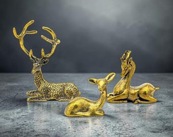 Brass Mini Deer Collectible Figurines
