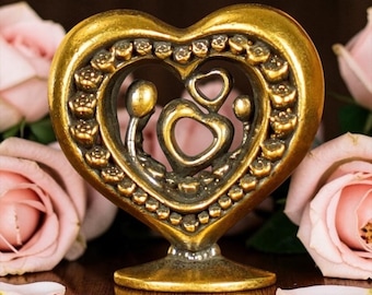 Brass Mini Heart Collectible Figurine