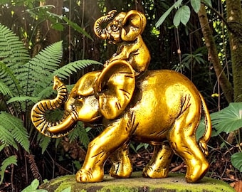Brass Mini Elephant Mom Collectible Figurine