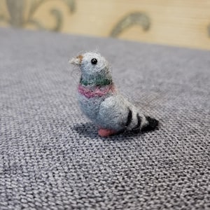 Miniature Felted Dove – Needle Felt Bird Sculpture