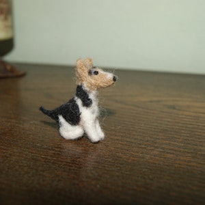 Felted dog, dog miniature, needle felted dog