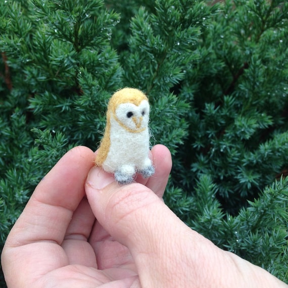 Felted Owl Barn Owl Felted Bird Felted Owl Felted Gift Etsy