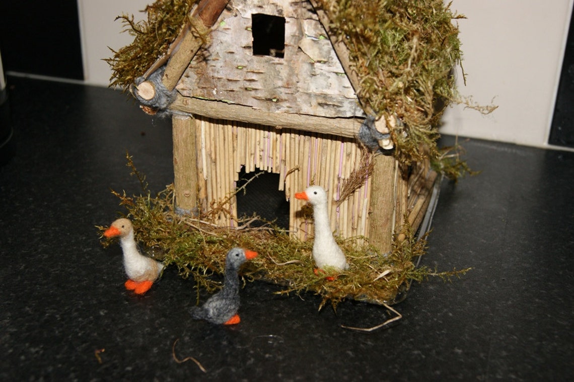 Needle Felted Duck, Natural Wool Miniature Farm Animal Toy - Etsy