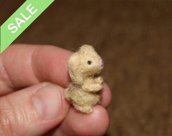 Handmade Miniature Felted Bunny – Tiny Wool Figurine