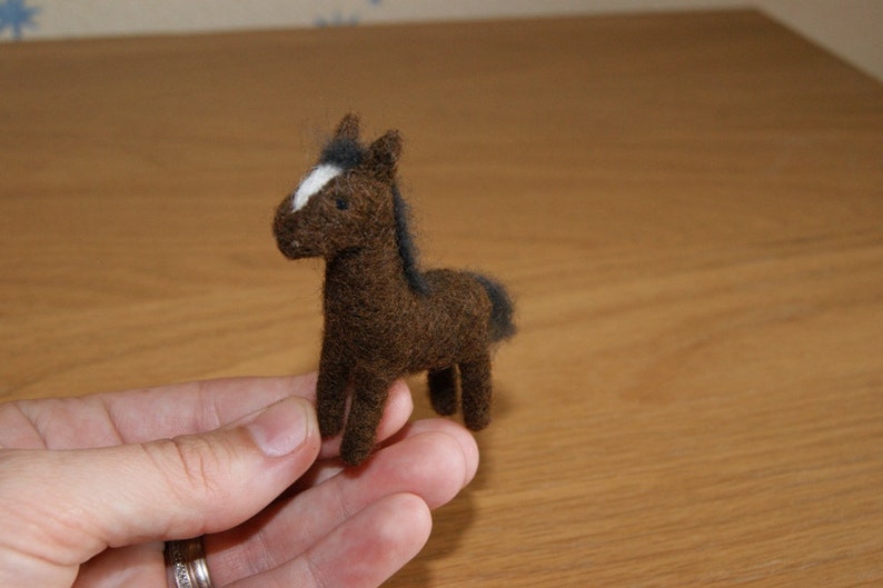 Felted Horse Needle Felted Horse Natural Wool Gift Brown Etsy