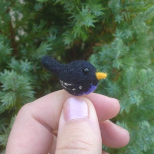 Felted bird, needle felted bird, bird miniature, starling miniature