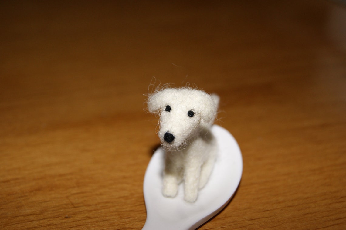 Felt Dog Felt Toy Natural Wool Toy Tiny Soft Sculpture Etsy