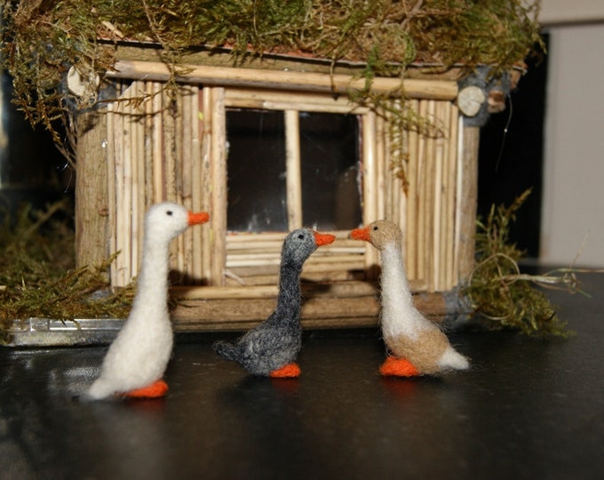 Felted Duck, Miniature Duck, Felted Farm Animals, Felt Toys, Natural ...