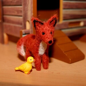 Fox toy, miniature fox, super tiny, needle felted red fox, felted wild animals, felt toy, natural wool toy