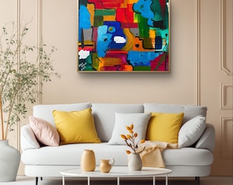 Abstract Art Print: Colorful Modern Home Decor, Giclée Matte Poster