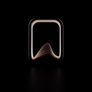 Puede incluir: Un dise&ntilde;o de marcap&aacute;ginas minimalista con forma rectangular y esquinas redondeadas. El marcap&aacute;ginas presenta un dise&ntilde;o ondulado en capas en un tono c&aacute;lido y neutro, sobre un fondo negro. La est&eacute;tica general es moderna y elegante.