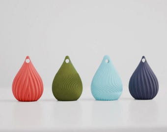 Elegant Teardrop Christmas Bauble, Modern Tree Ornament with Selectable Design