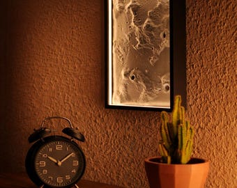 Moon Wall Lamp, Lunar Frame Light Art with Indirect Ambient Light for Bedroom