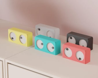 Divertido reloj de mesa con ojos saltones, reloj de escritorio juguetón con dos mecanismos para la oficina y la habitación de los niños.