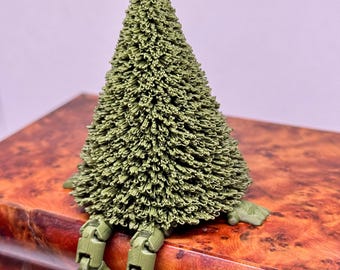 Small 3D-printed Christmas tree figure – movable legs – cute Christmas decoration / gift