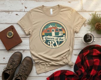 Queen of the RV T-Shirt – Vintage Camping Adventure Tee