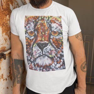 Cheetah Print Shirt, Pouty Cheetah Graphic Tee, Wildlife Shirt, Animal Lover Shirt, Aesthetic Shirt, Short Sleeve Streetwear Shirt